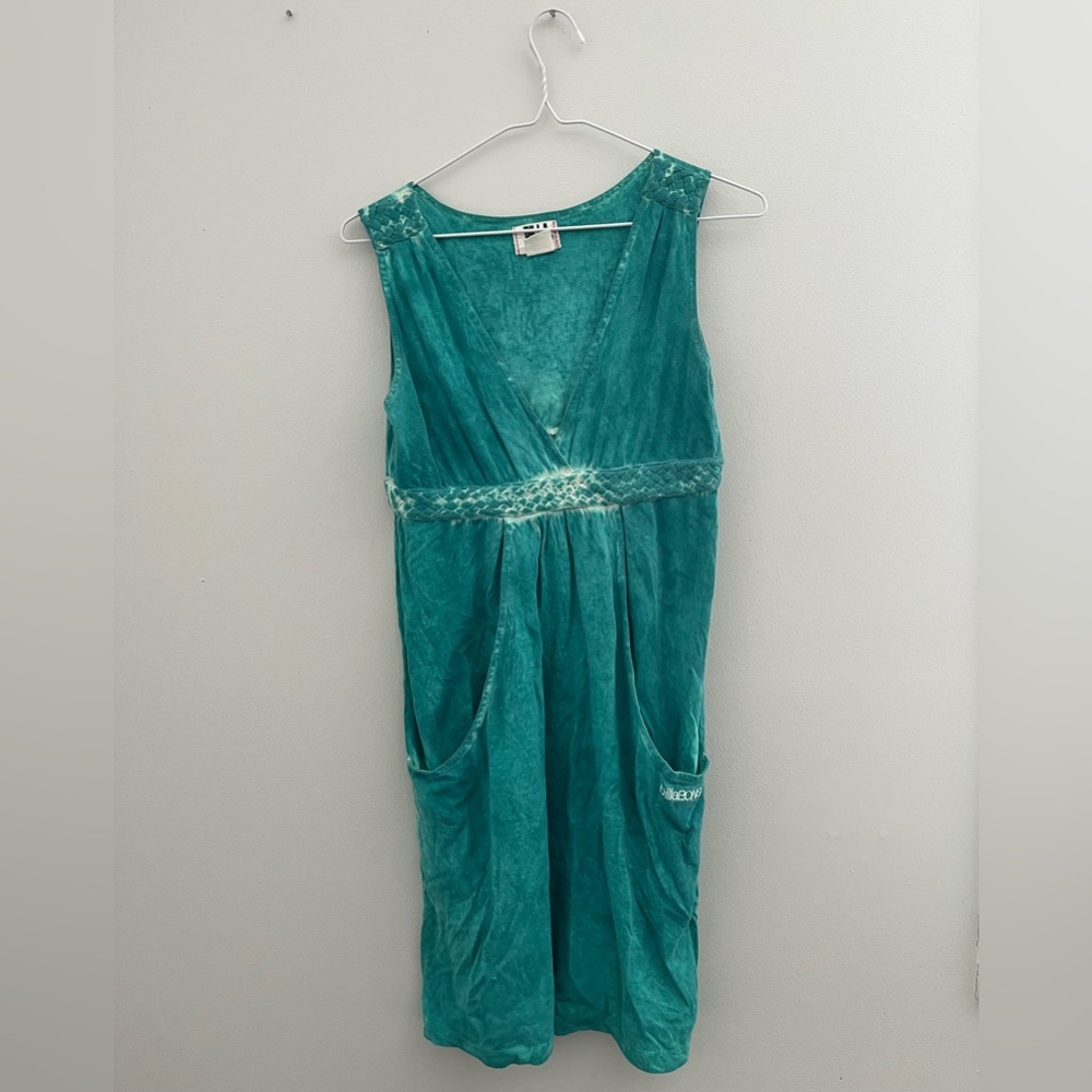 Teal Sleeveless Dress with Pockets